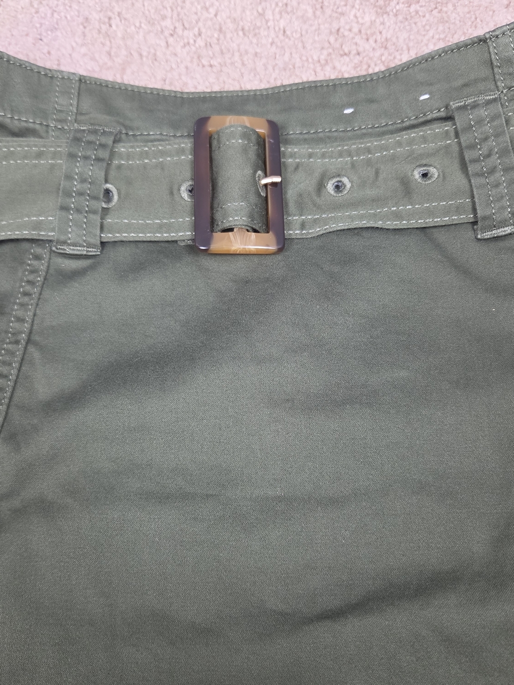 Express Olive Green Utility Belted Mini Skirt - Picture 3 of 7